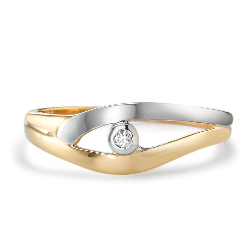 Ring 750/18K geel goud Diamant 0.02 ct, w-pi2