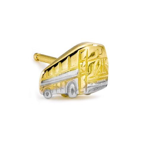 Oorknop 1 stuk 750/18 krt geel goud Bus