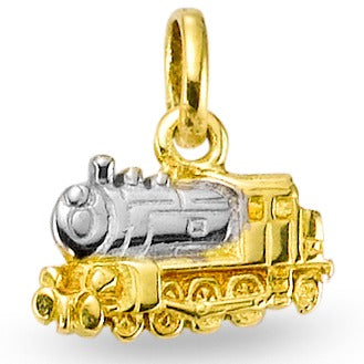 Hanger 750/18 krt geel goud Locomotief