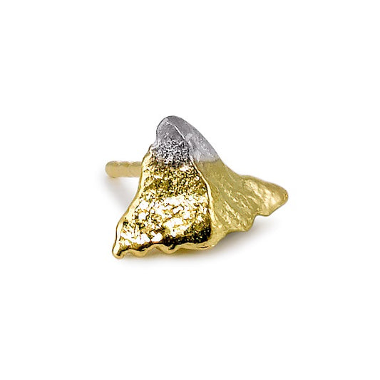 Oorknop 1 stuk 750/18 krt geel goud Matterhorn