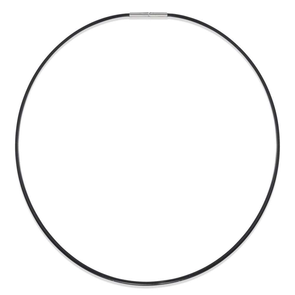 Collier Rubber, Roestvrijstaal 40 cm