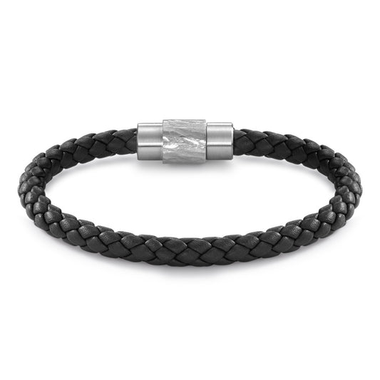 Armband Roestvrijstaal, Leder 19 cm Ø6.5 mm