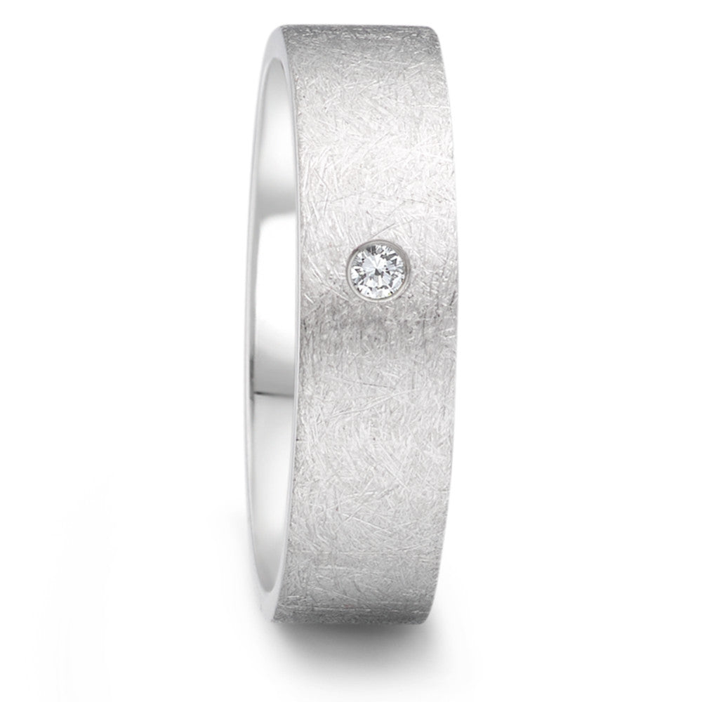 Partnerring Roestvrijstaal Diamant 0.04 ct, tw-si