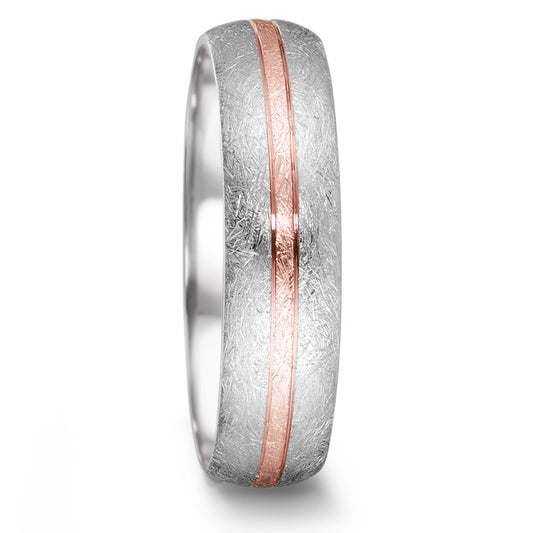 Partnerring Roestvrijstaal, 750/18 krt roségoud