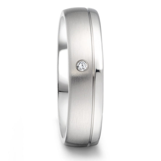 Partnerring Roestvrijstaal Diamant 0.02 ct, tw-si