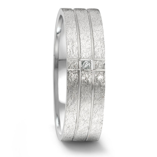 Partnerring Roestvrijstaal Diamant 0.02 ct, tw-si