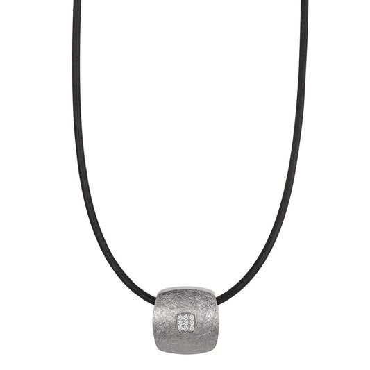 Collier Roestvrijstaal, Rubber Diamant 0.072 ct, 9 Steen, tw-si 45 cm Ø2 mm