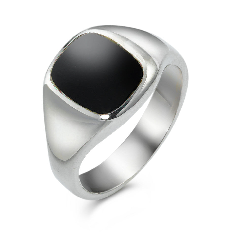 Ring Zilver Onyx Gerhodineerd