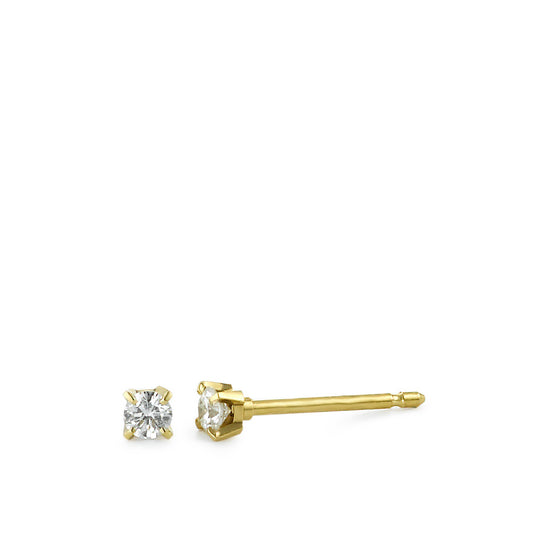 Oorknoppen 750/18K geel goud Diamant 0.10 ct, 2 Steen