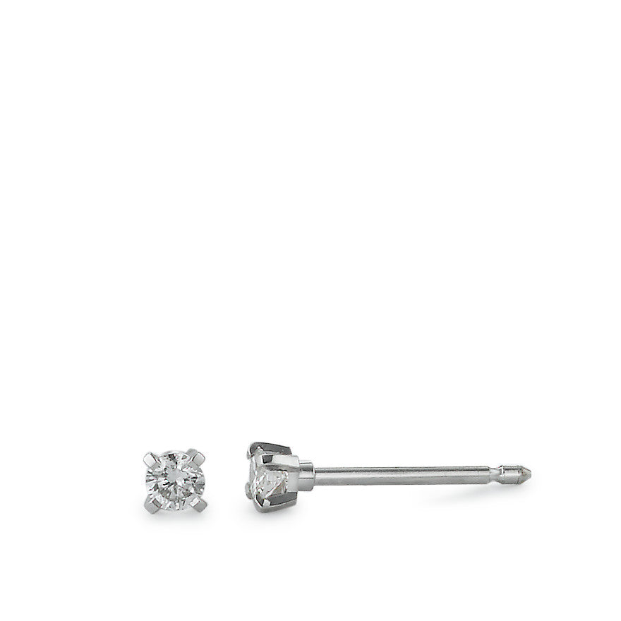 Oorknoppen 750/18K witgoud Diamant 0.10 ct