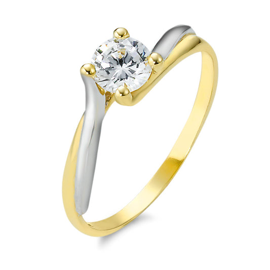 Solitaire ring 375/9 krt geel goud Zirkonia