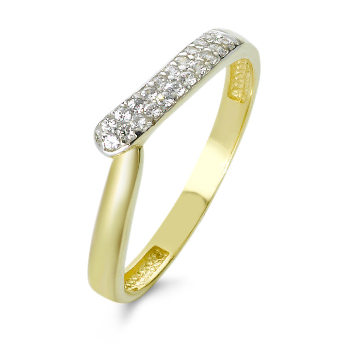 Ring 375/9 krt geel goud Zirkonia