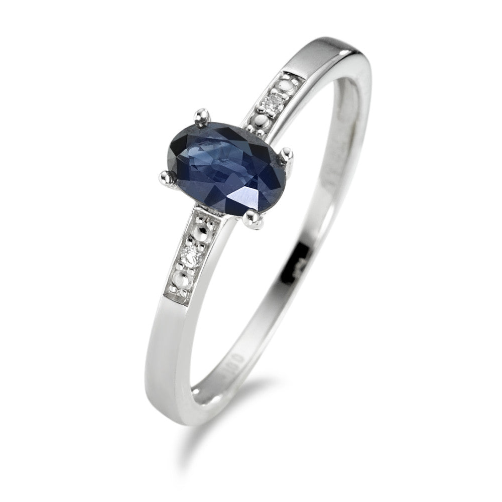 Ring 750/18K krt witgoud Saffier 0.01 ct, w-si