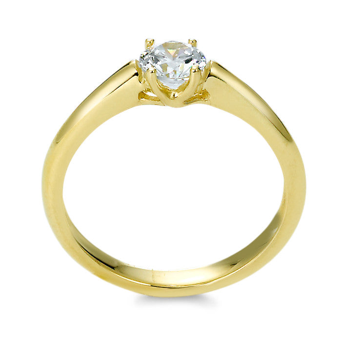 Solitaire ring 375/9 krt geel goud Zirkonia