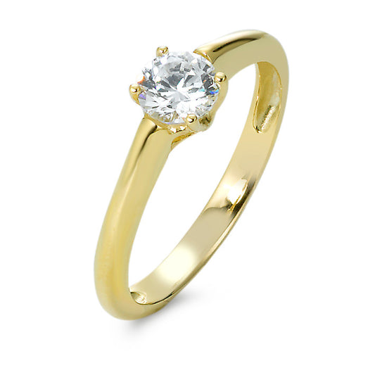 Solitaire ring 375/9 krt geel goud Zirkonia