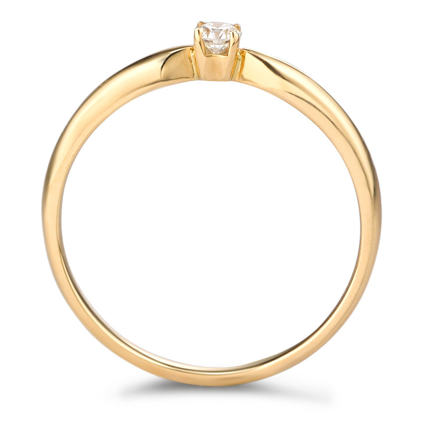 Solitaire ring 750/18 krt geel goud Diamant 0.10 ct, w-si