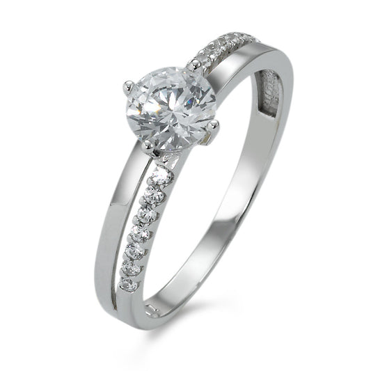 Solitaire ring 375/9 krt witgoud Zirkonia