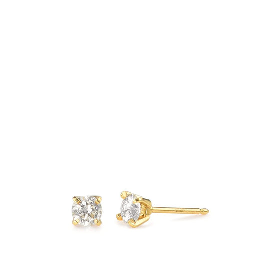 Oorknoppen 750/18K geel goud Diamant 0.20 ct, 2 Steen, w-si