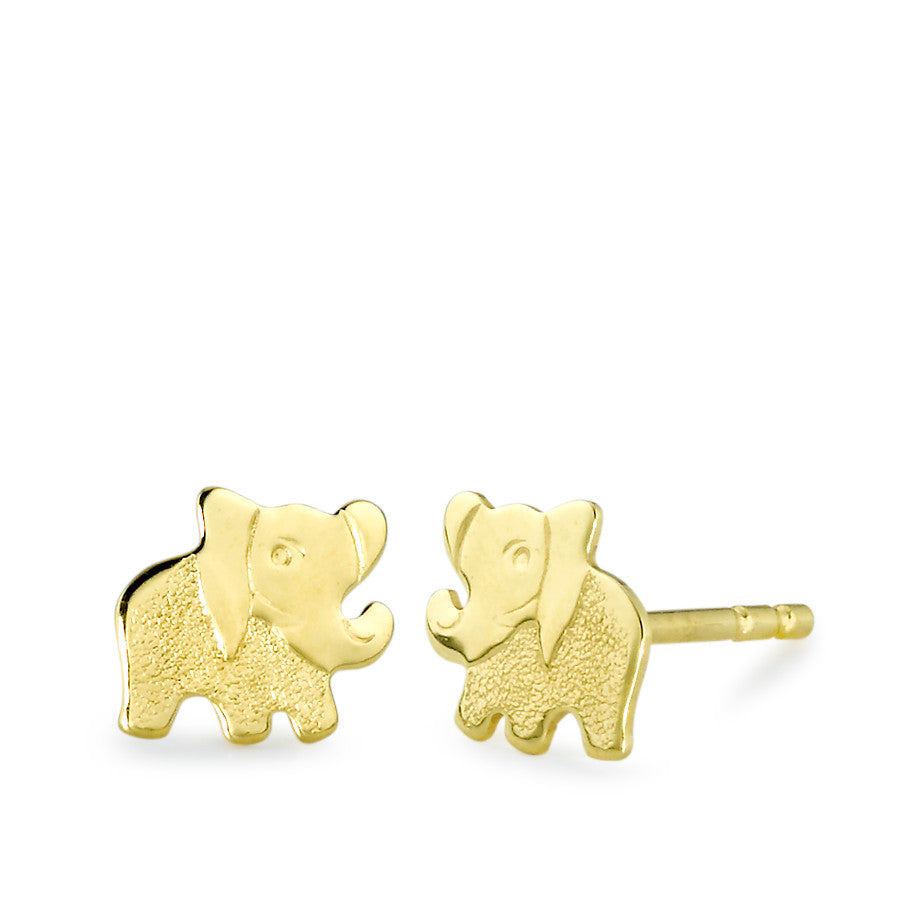 Oorknoppen 375/9 krt geel goud Olifant