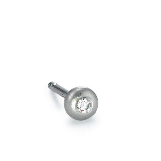 Oorknop 1 stuk 950 Platina Diamant 0.02 ct, w-si Ø4 mm