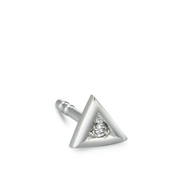 Oorknop 1 stuk 950 Platina Diamant 0.007 ct, w-si Ø4 mm