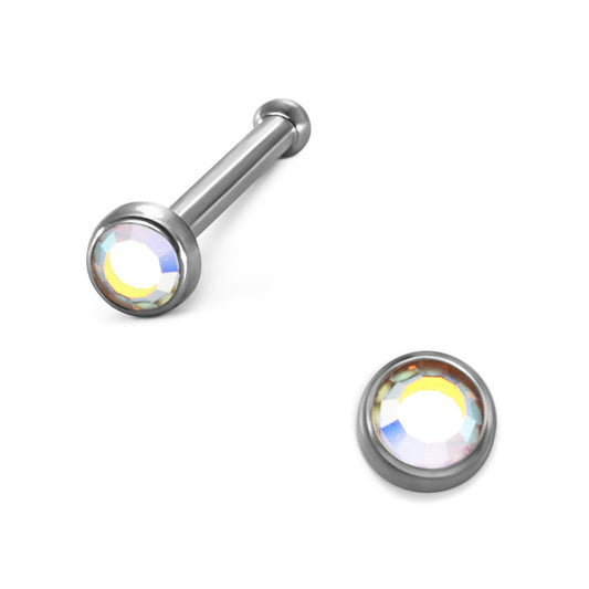 Neusknopje Titanium Kristal regenboog gekleurd Ø2 mm