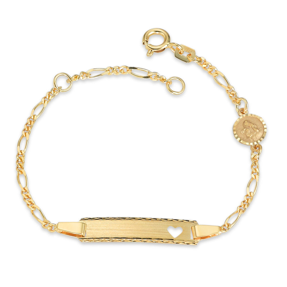 Graveer armband 750/18 krt geel goud Hart 12-14 cm