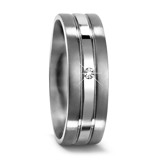 Partnerring Titanium Diamant 0.02 ct, w-si