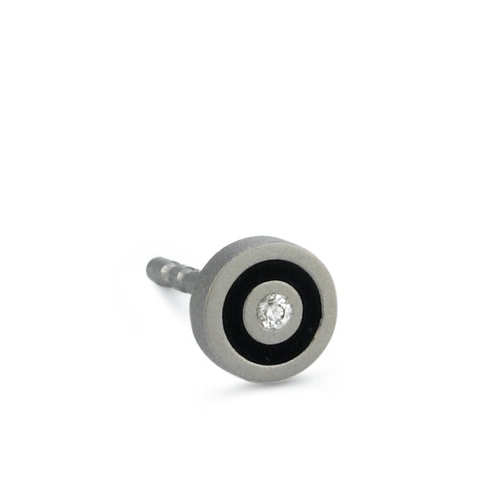 Oorknop 1 stuk Titanium Diamant 0.01 ct, w-si Ø5 mm