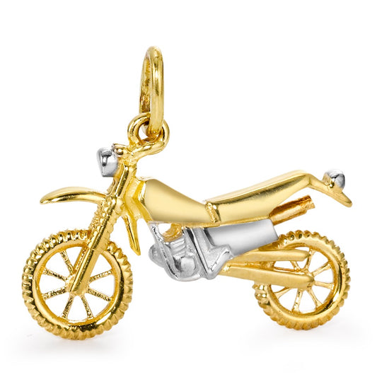Hanger 750/18 krt geel goud Bi-color Motorfiets