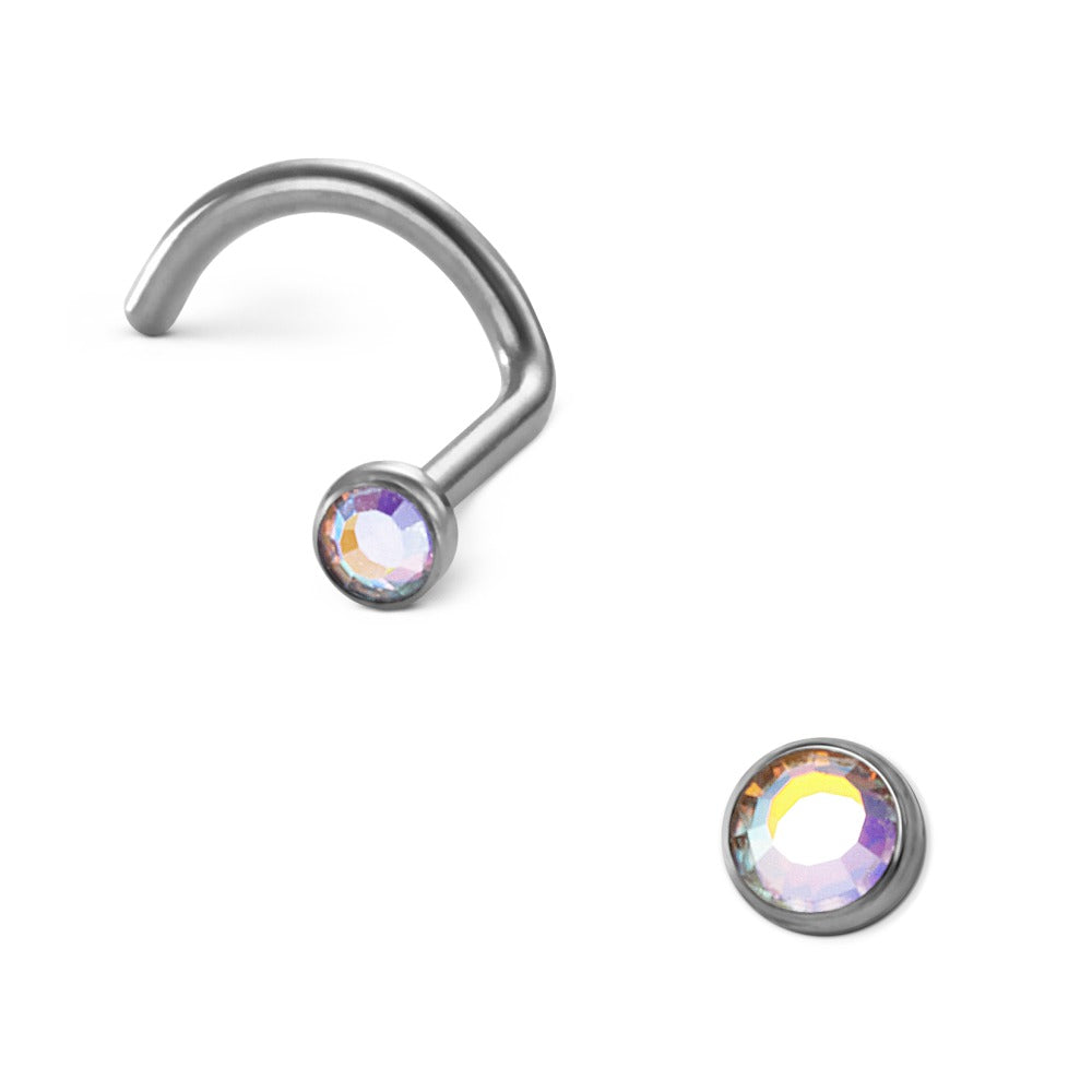 Neusknopje Titanium Kristal regenboog gekleurd Ø2 mm