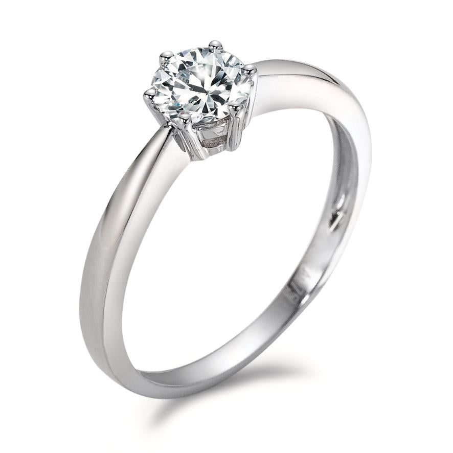 Solitaire ring 750/18K krt witgoud Moissaniet