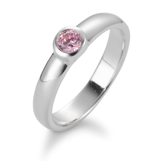 Ring Zilver Zirkonia roze