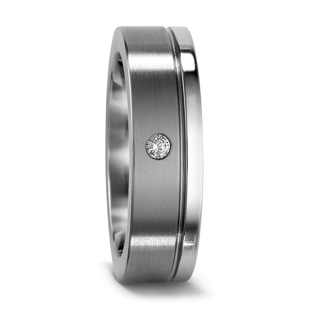 Partnerring Titanium Diamant 0.03 ct, w-si