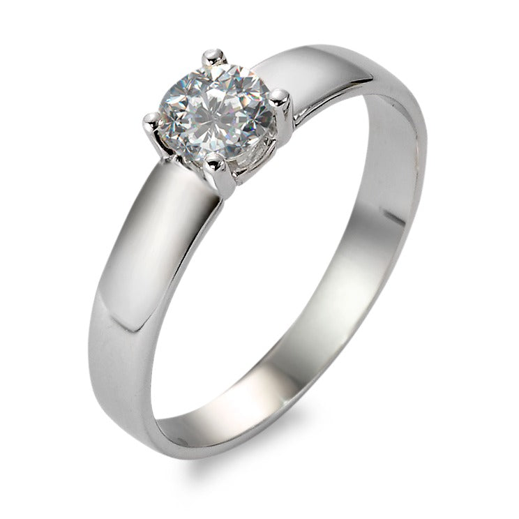 Solitaire ring 750/18K krt witgoud Moissaniet