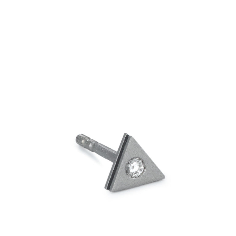 Oorknop 1 stuk Titanium Diamant 0.02 ct, w-si