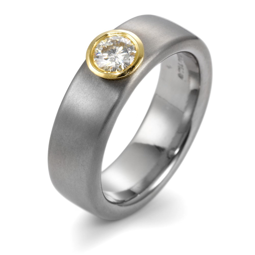 Ring Titanium, 750/18 krt geel goud Moissaniet