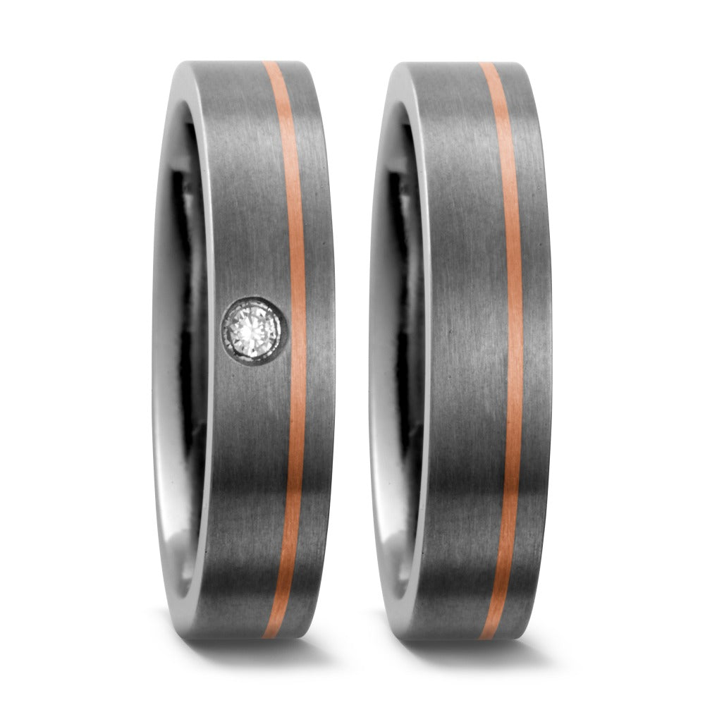 Partnerring Titanium, 750/18 krt rood goud