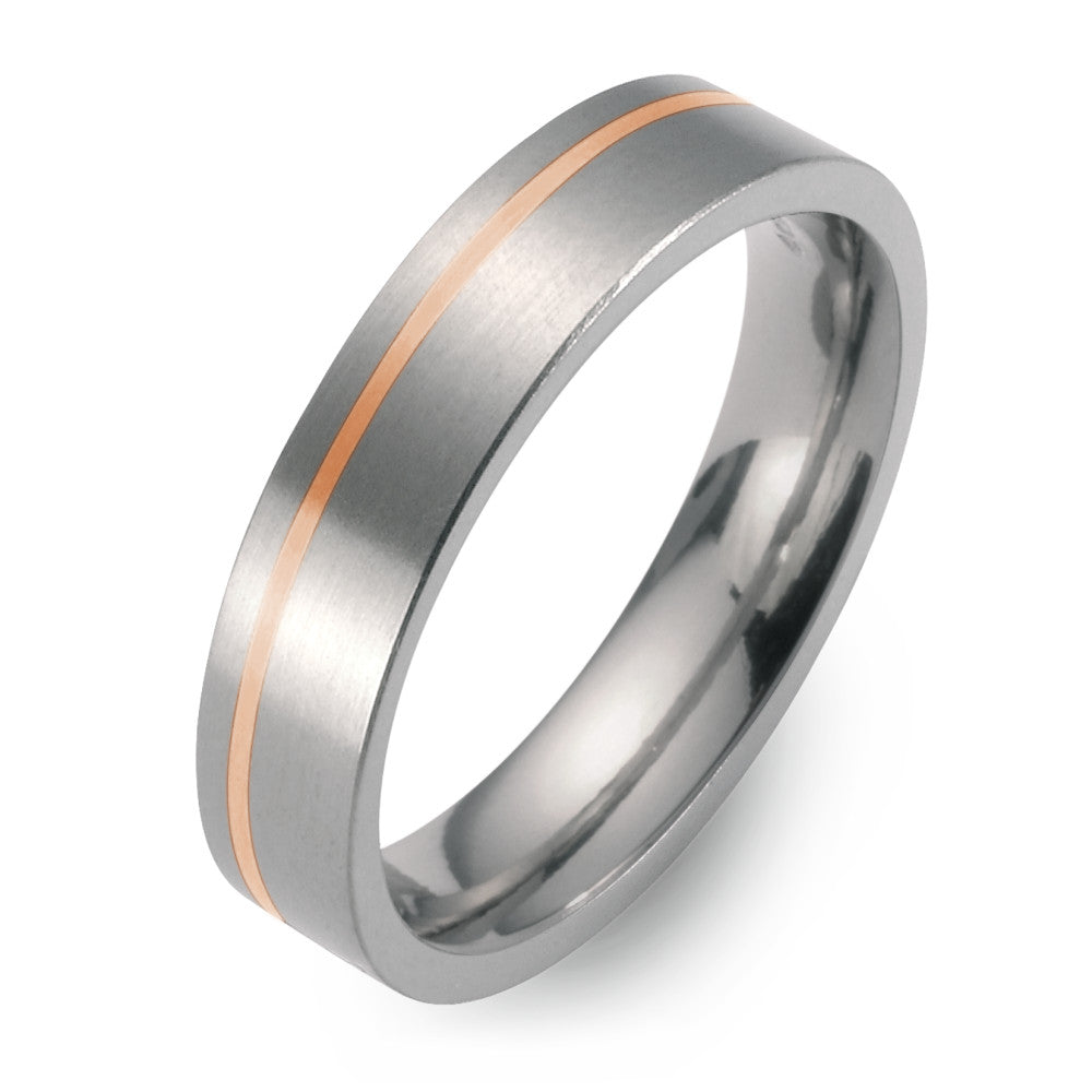 Partnerring Titanium, 750/18 krt rood goud