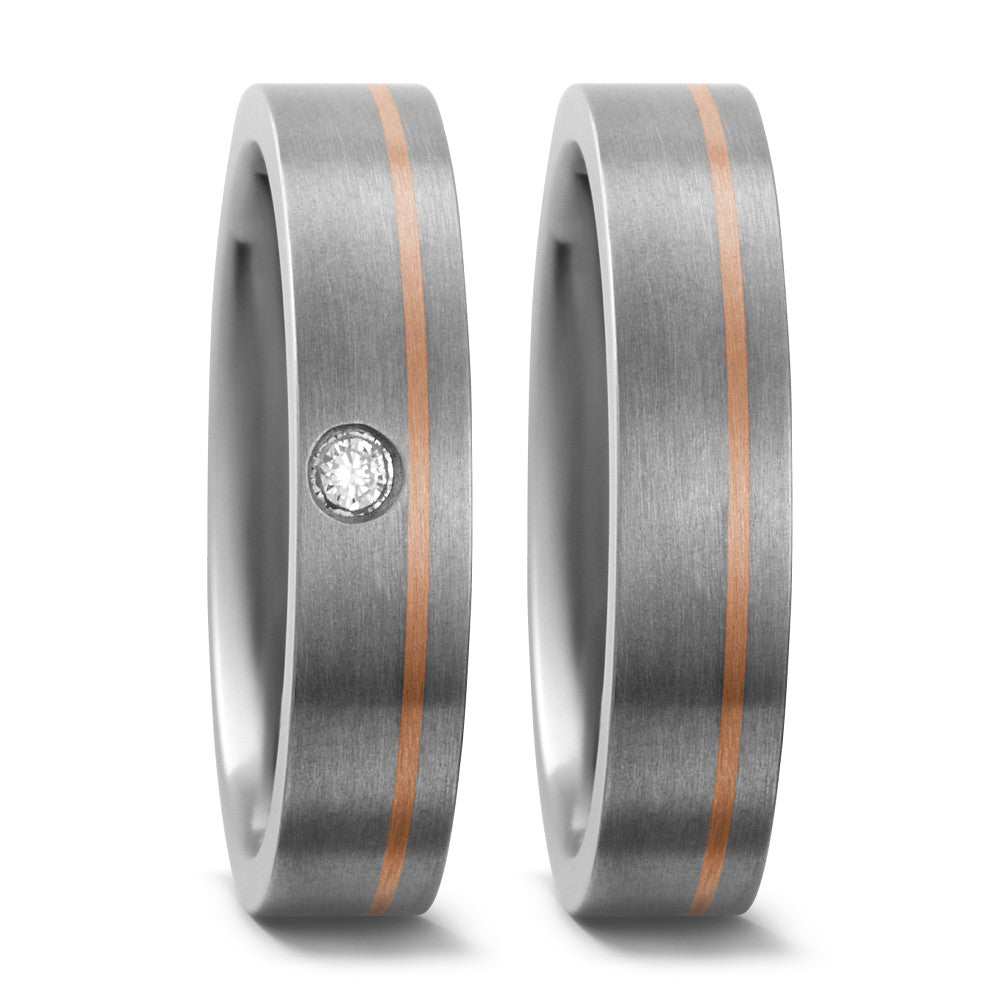 Partnerring Titanium, 750/18 krt rood goud