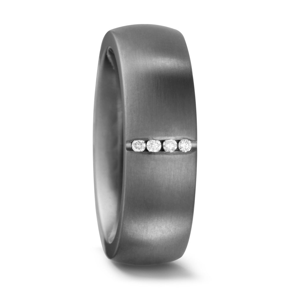 Partnerring Titanium Diamant 0.04 ct, 4 Steen, w-si