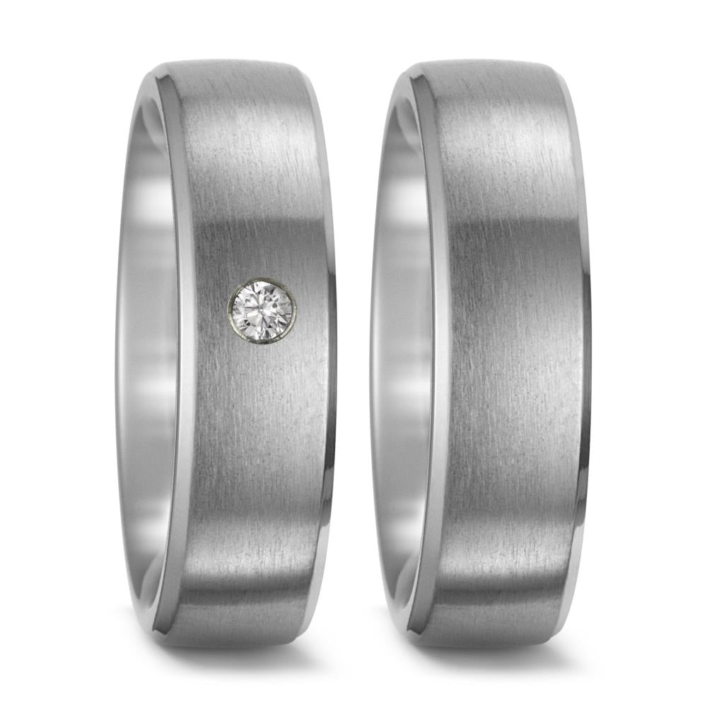 Partnerring Titanium Diamant 0.03 ct, w-si