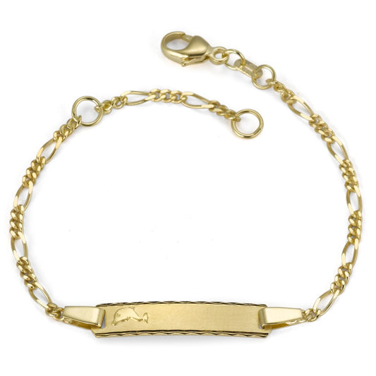 Graveer armband 585/14 krt geel goud Dolfijn 12-14 cm