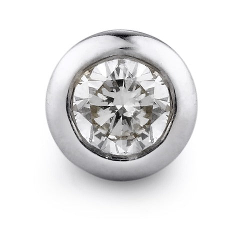 Oorknop 1 stuk 750/18K krt witgoud Diamant 0.10 ct, w-si