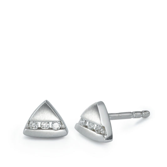 Oorknoppen 750/18K witgoud Diamant 0.05 ct, 6 Steen, w-si