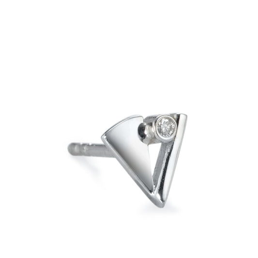 Oorknop 1 stuk 750/18K witgoud Diamant 0.005 ct, w-si