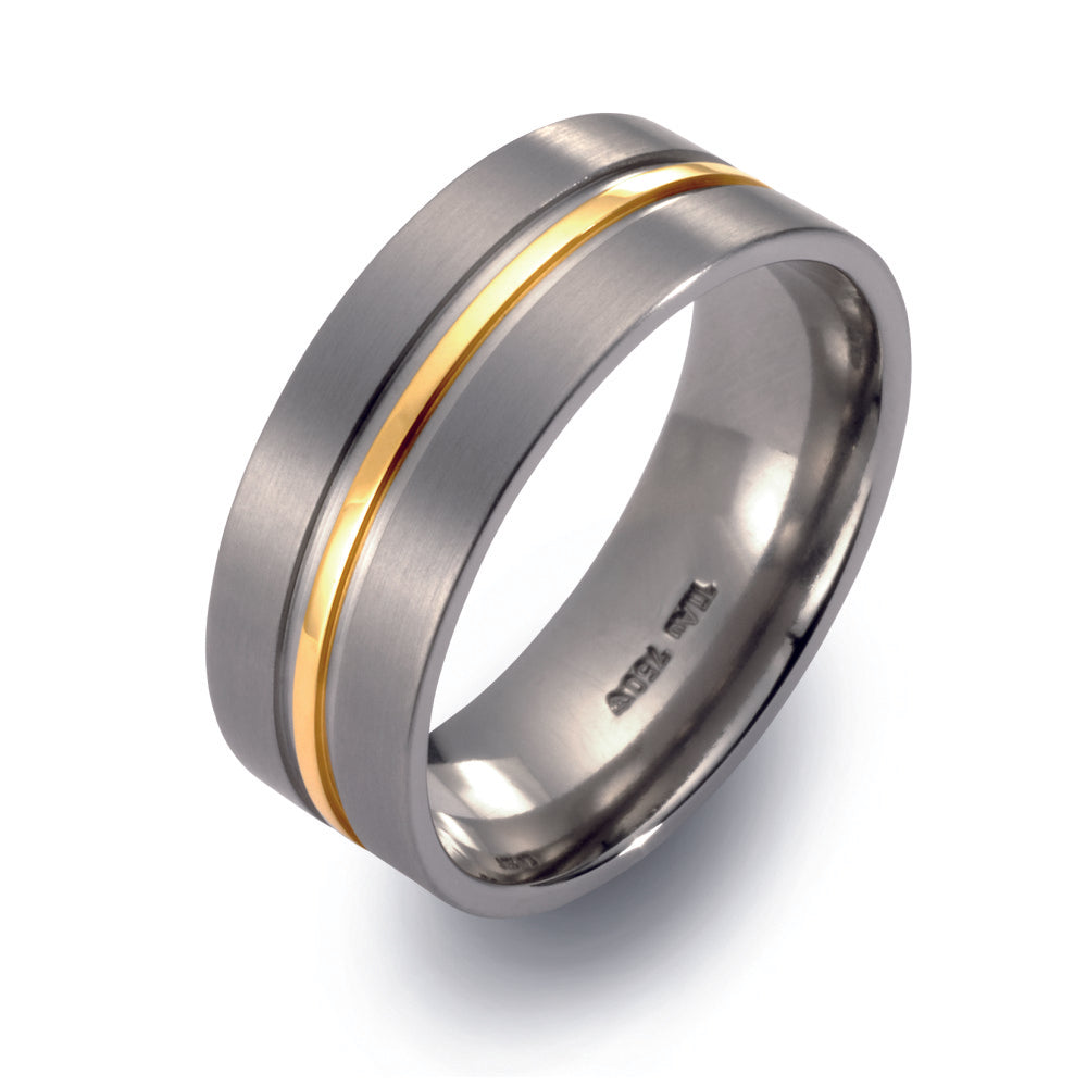 Ring Titanium, 750/18K geel goud