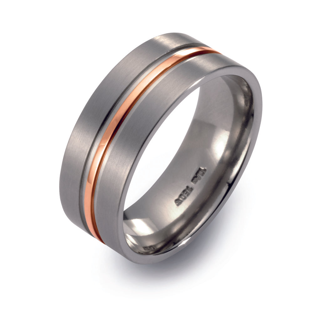 Partnerring Titanium, 750/18K rood goud