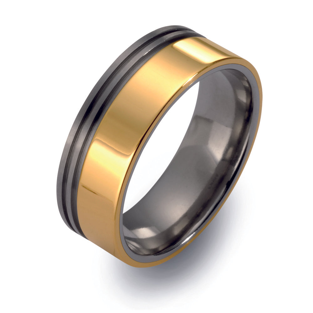 Ring Titanium, 750/18K geel goud