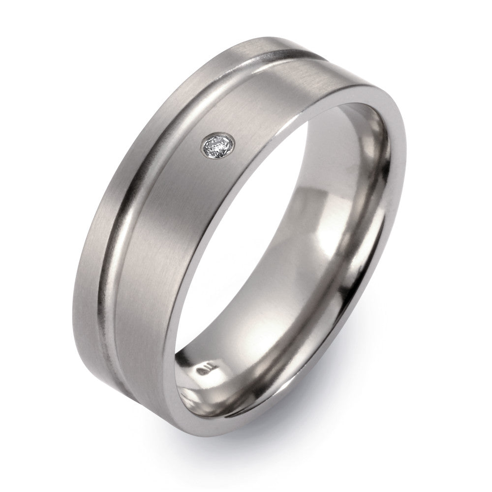 Partnerring Titanium Diamant 0.02 ct, w-si